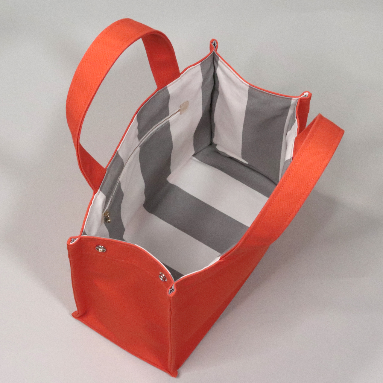 エヴリィトート　EveryTote　北欧生地×倉敷帆布 8号帆布　オレンジ　オリジナル　ハンドメイド帆布トートバッグ　ハネアント神戸