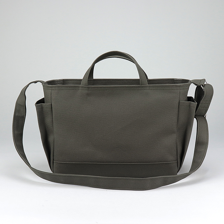 コンテナショルダー2WAY　containershoulder　北欧生地×富士金梅 8号帆布　グレイッシュカーキ　オリジナル　ハンドメイド帆布ショルダーバッグ　ハネアント神戸