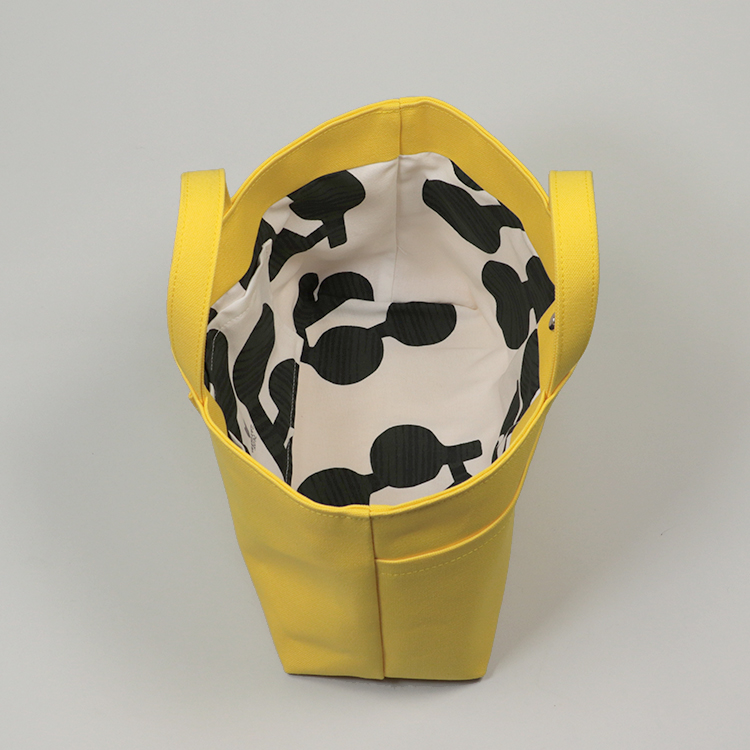 シップトート　shiptpte　北欧生地×富士金梅 8号帆布　カナリーイエロー　オリジナル　ハンドメイド帆布トートバッグ　ハネアント神戸