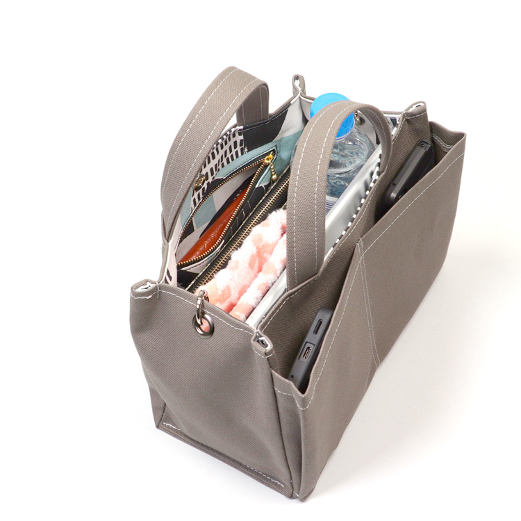 パケット　Packet　北欧生地×富士金梅 8号帆布　チャコールグレー　オリジナル　ハンドメイド帆布2wayショルダーバッグ　ハネアント神戸