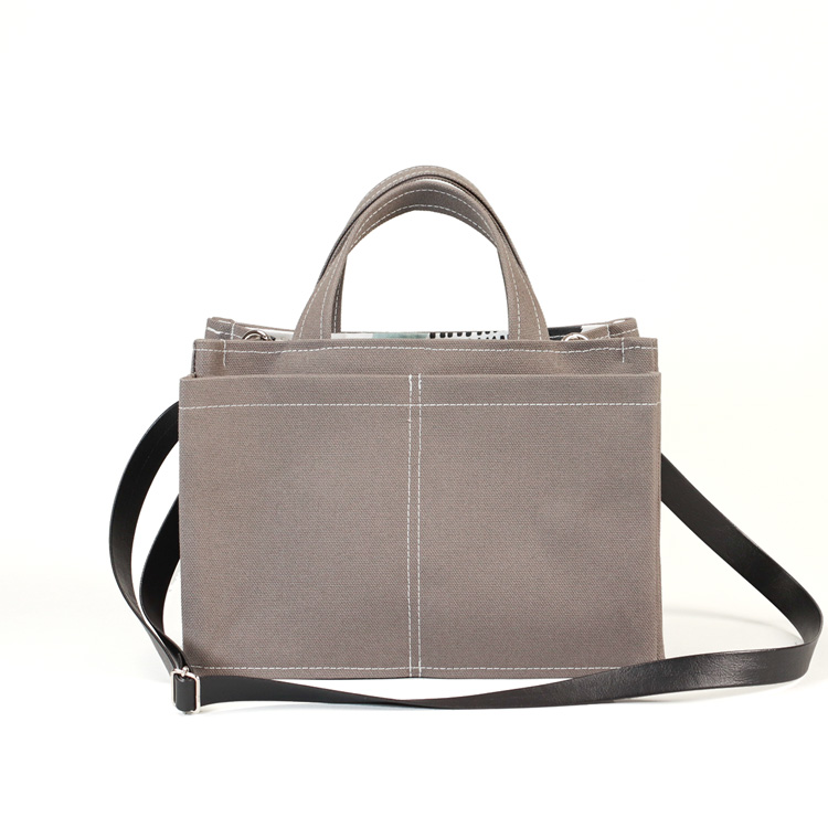 パケット　Packet　北欧生地×富士金梅 8号帆布　チャコールグレー　オリジナル　ハンドメイド帆布2wayショルダーバッグ　ハネアント神戸