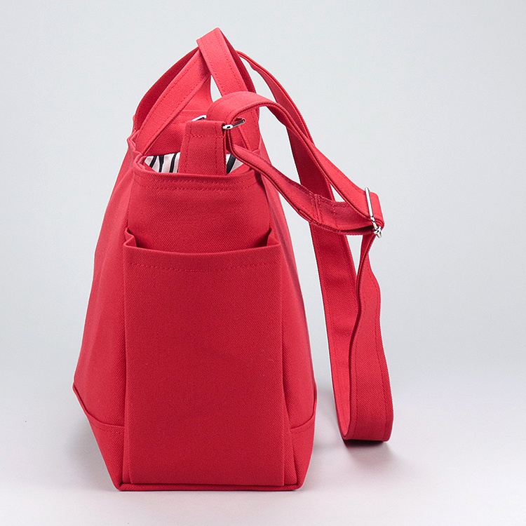 コンテナショルダー2WAY　containershoulder　北欧生地×富士金梅 8号帆布　レッド　オリジナル　ハンドメイド帆布ショルダーバッグ　ハネアント神戸