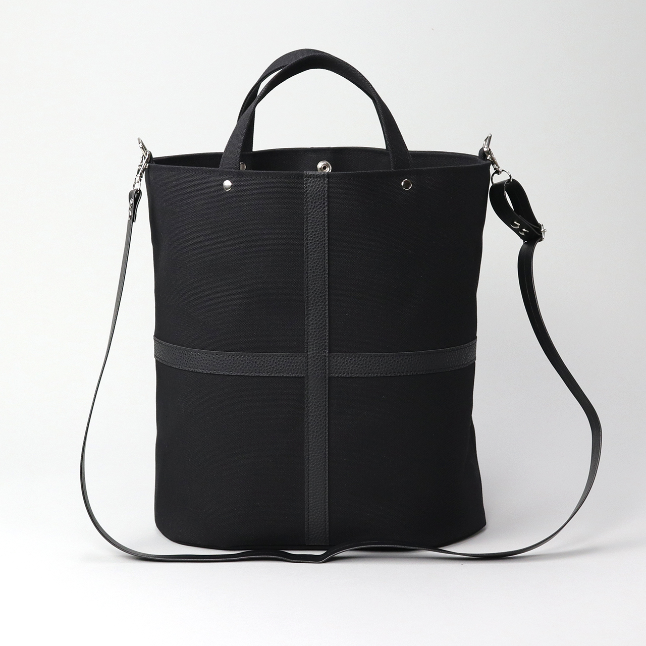 タンク　TANK　北欧生地×富士金梅 8号帆布　ブラック　オリジナル　ハンドメイド帆布ショルダーバッグ2way　ハネアント神戸