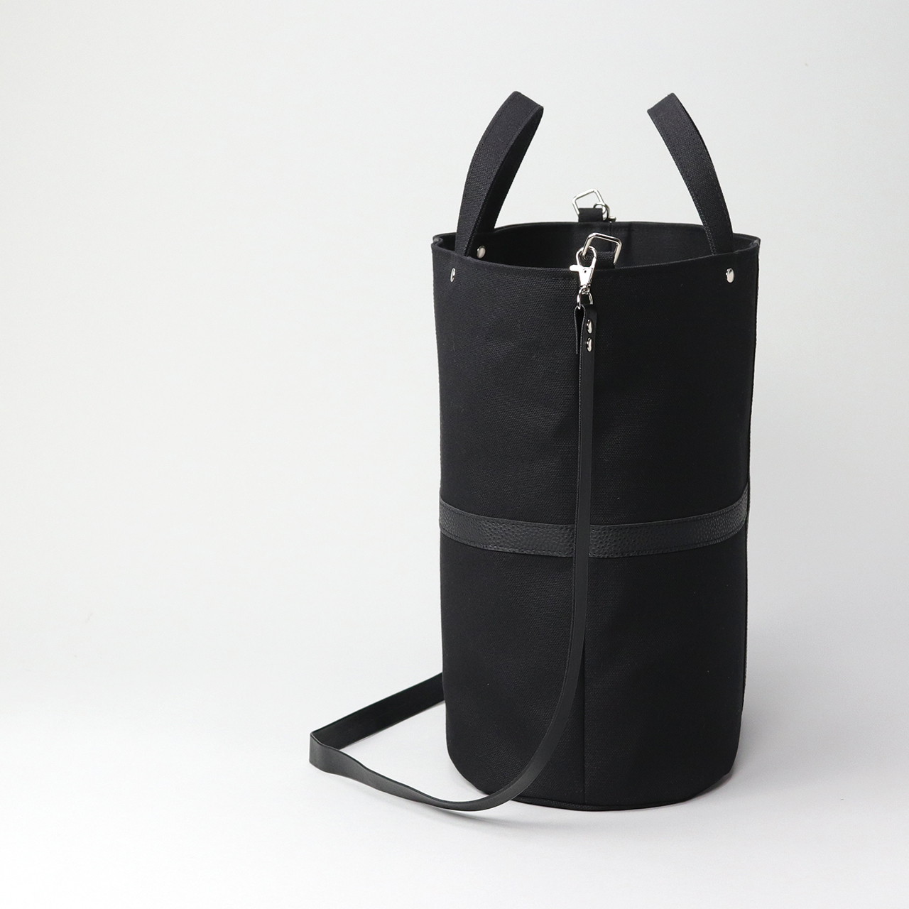 タンク　TANK　北欧生地×富士金梅 8号帆布　ブラック　オリジナル　ハンドメイド帆布ショルダーバッグ2way　ハネアント神戸