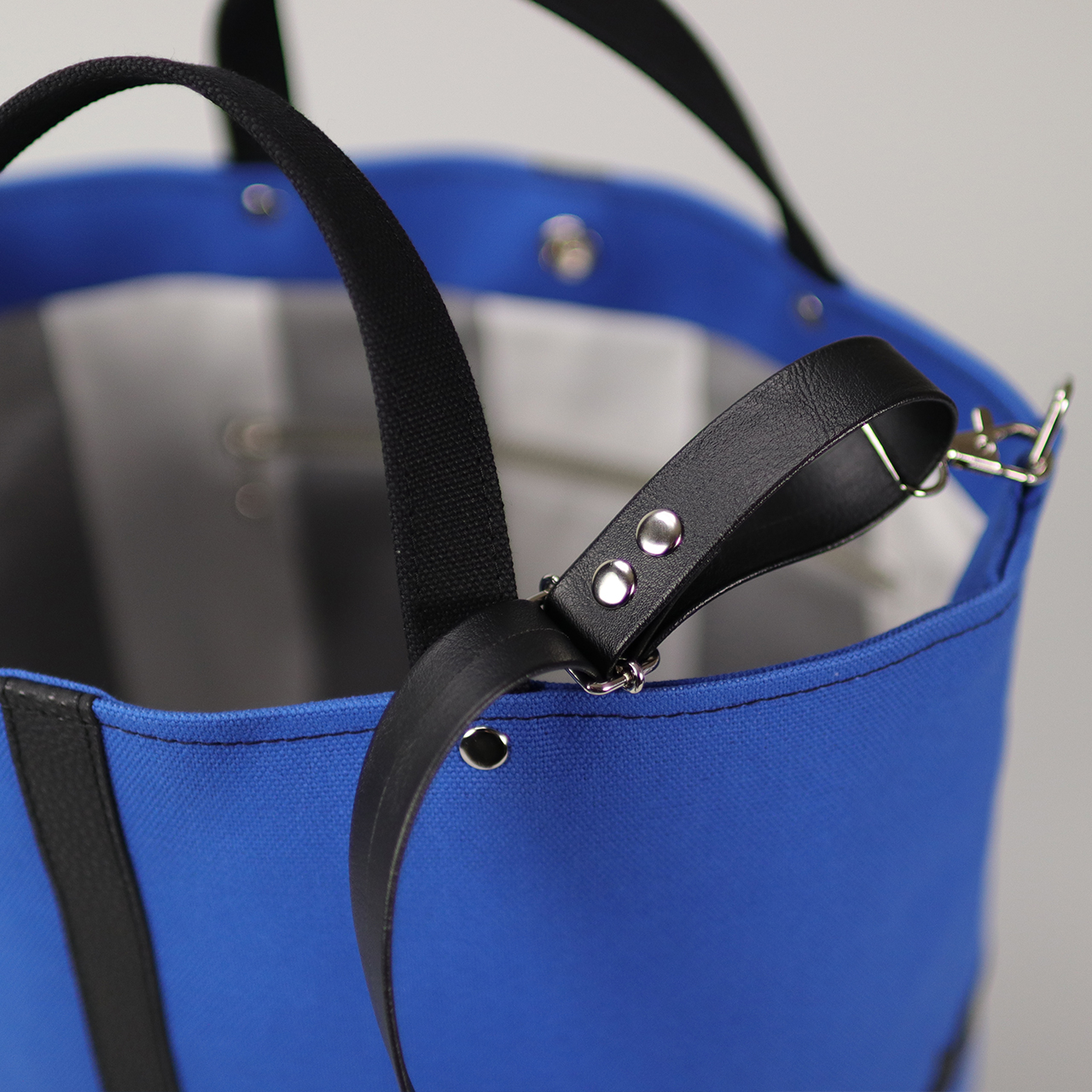 タンク　TANK　北欧生地×富士金梅 8号帆布　ブルー　オリジナル　ハンドメイド帆布ショルダーバッグ2way　ハネアント神戸