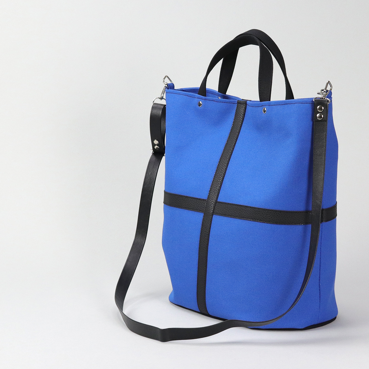 タンク　TANK　北欧生地×富士金梅 8号帆布　ブルー　オリジナル　ハンドメイド帆布ショルダーバッグ2way　ハネアント神戸