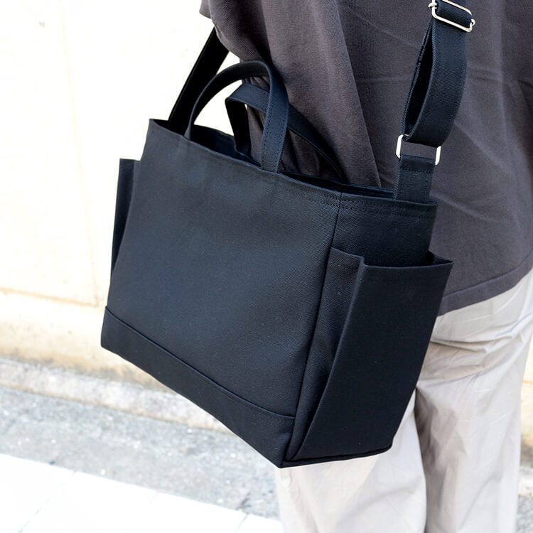 コンテナショルダー2WAY　containershoulder　北欧生地×富士金梅 8号帆布　ブラック　オリジナル　ハンドメイドコンテナショルダー2WAY　containershoulder　北欧生地×富士金梅 8号帆布　ベージュ　オリジナル　ハンドメイド帆布ショルダーバッグ　ハネアント神戸　ハネアント神戸