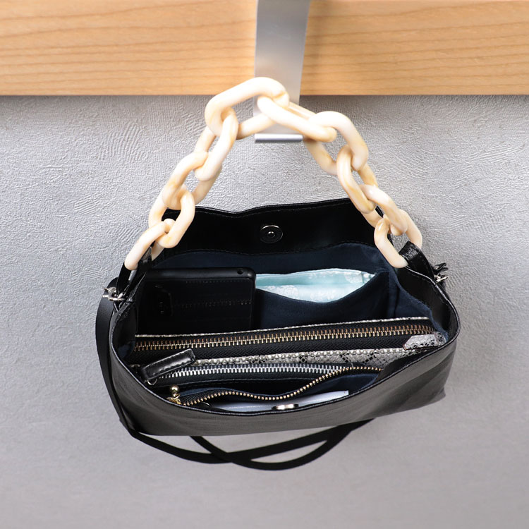 LINK　リンク　北欧生地×合皮　ベージュ　オリジナル　ハンドメイドサコッシュ　2wayショルダーバッグ　ハネアント神戸