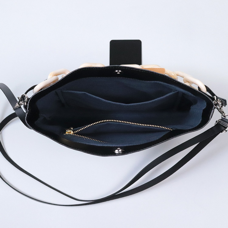 LINK　リンク　北欧生地×合皮　ベージュ　オリジナル　ハンドメイドサコッシュ　2wayショルダーバッグ　ハネアント神戸