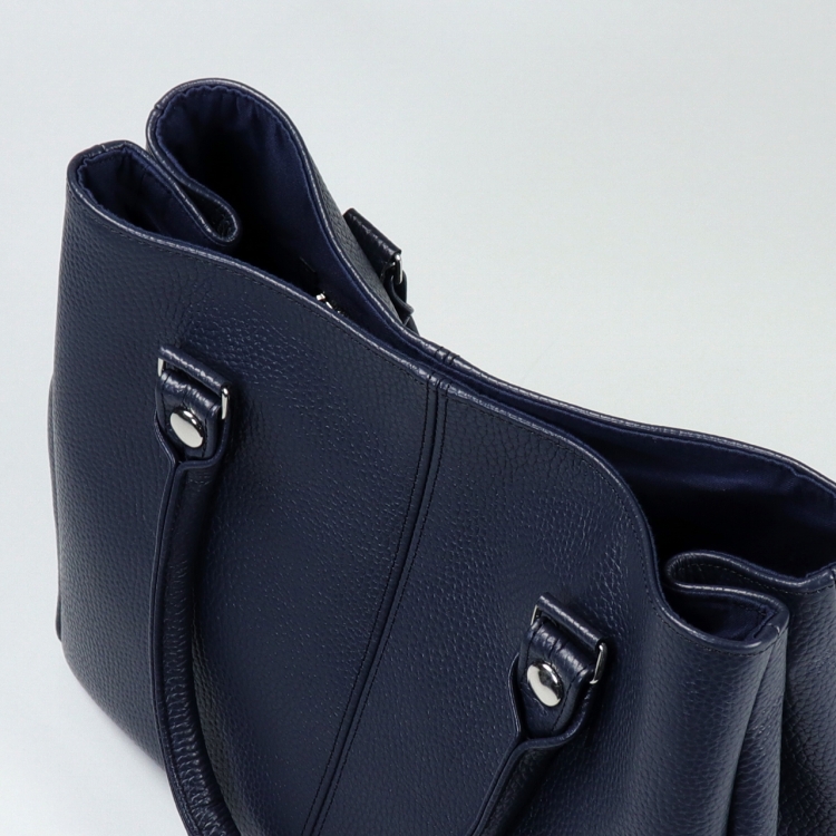 テス　TES　国産本革　オールレザー　ネイビー　オリジナル　ハンドメイド本革　牛革トートバッグ　ハネアント神戸