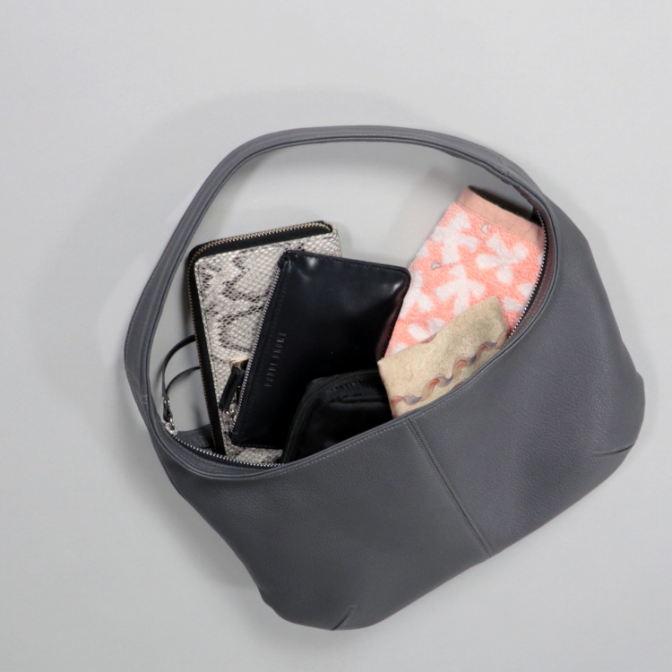 レジーナ　rejina　国産本革　タンニンなめし　オールレザー　ディープグレー　オリジナル　ハンドメイド本革　牛革トートバッグ　ハネアント神戸