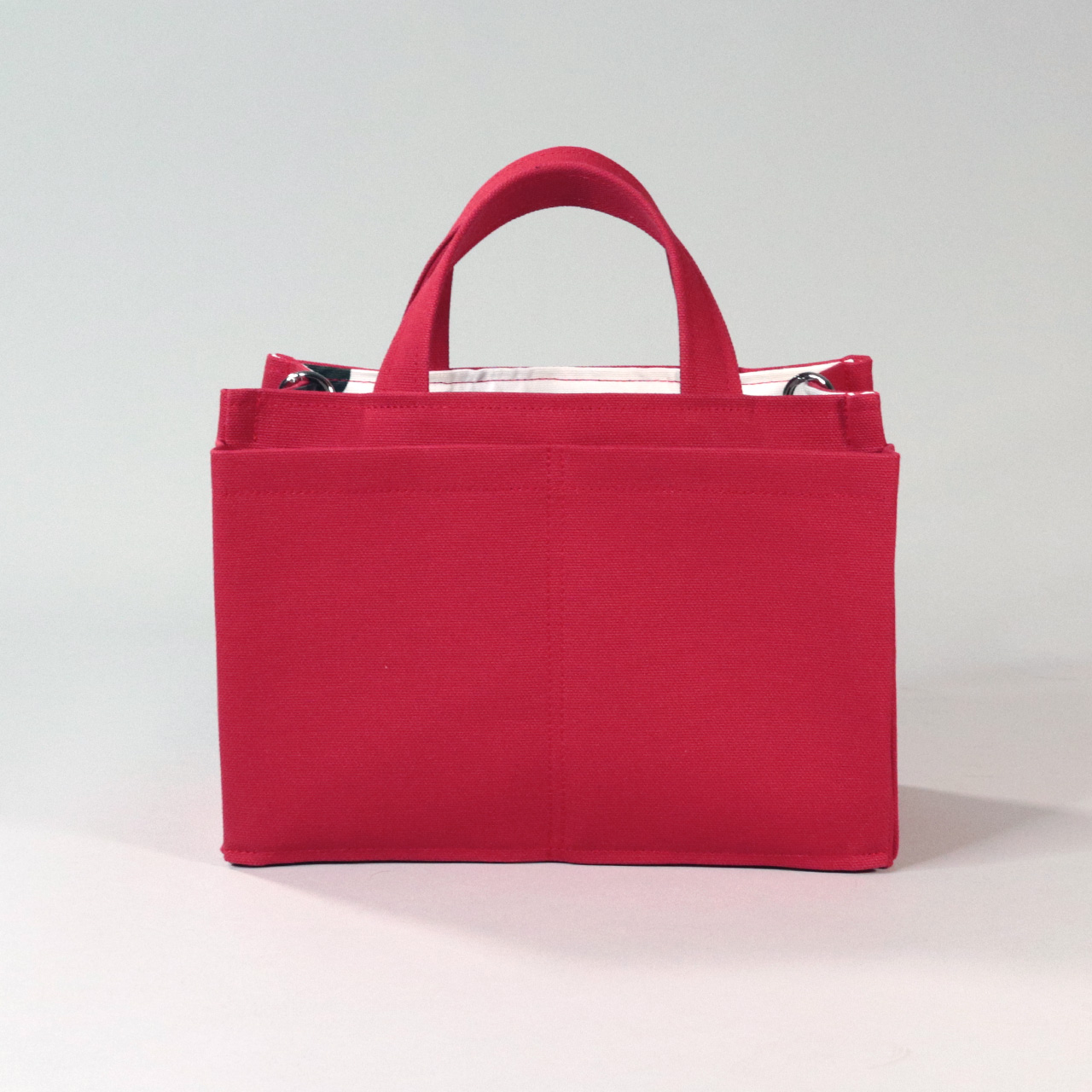 パケット　Packet　北欧生地×富士金梅 8号帆布　レッド　オリジナル　ハンドメイド帆布2wayショルダーバッグ　ハネアント神戸