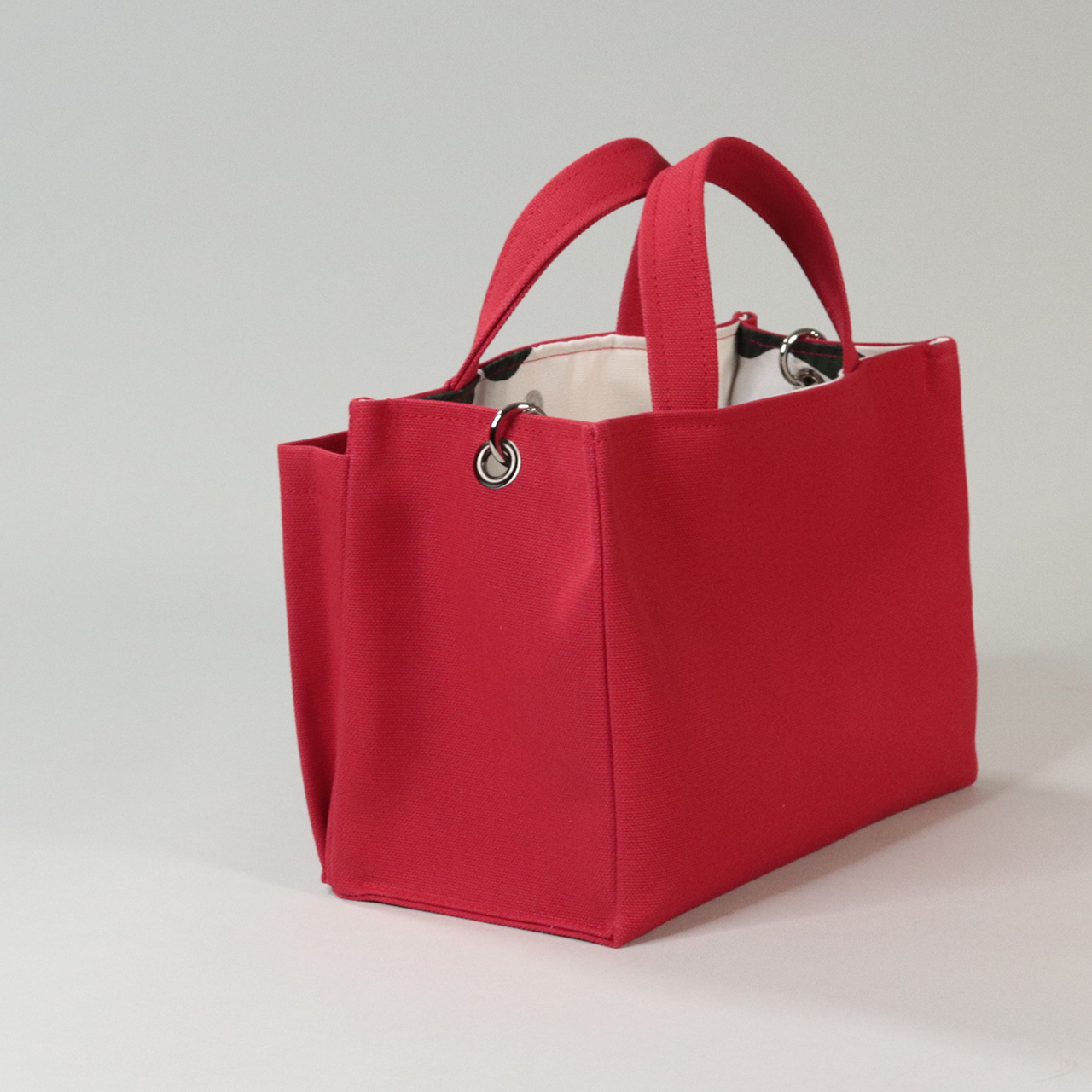 パケット　Packet　北欧生地×富士金梅 8号帆布　レッド　オリジナル　ハンドメイド帆布2wayショルダーバッグ　ハネアント神戸