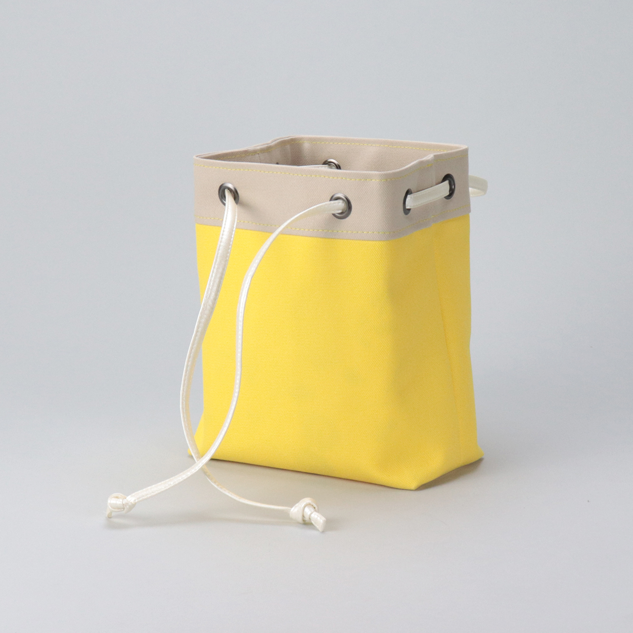 ピクニックショルダー　picnicshoulder　北欧生地×富士金梅 8号帆布　イエロー×ベージュ　オリジナル　ハンドメイド帆布ポシェット　ハネアント神戸