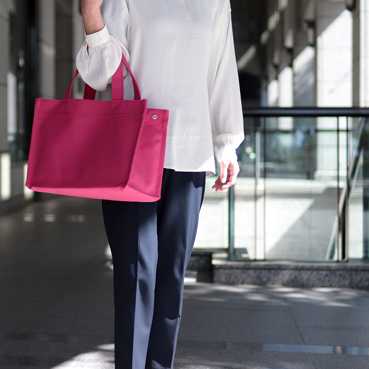 エヴリィトート　EveryTote　北欧生地×倉敷帆布 8号帆布　マジックピンク　オリジナル　ハンドメイド帆布トートバッグ　ハネアント神戸