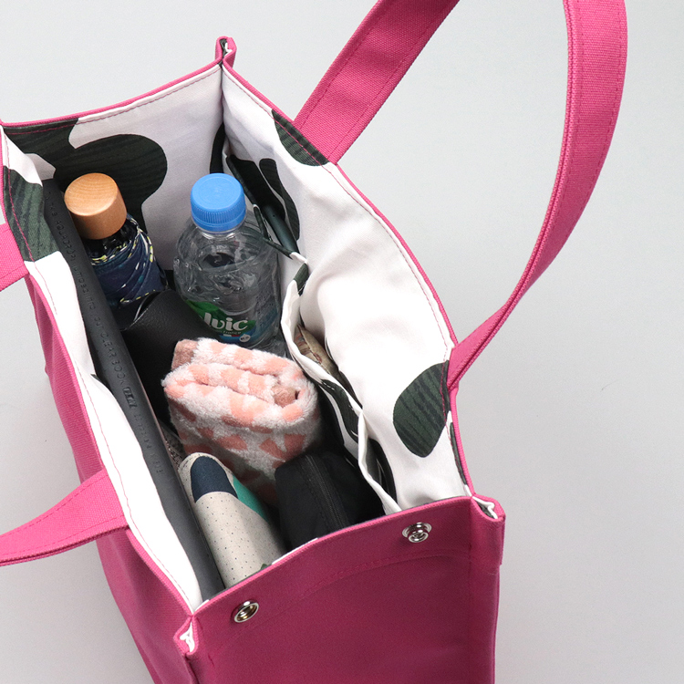 エヴリィトート　EveryTote　北欧生地×倉敷帆布 8号帆布　マジックピンク　オリジナル　ハンドメイド帆布トートバッグ　ハネアント神戸