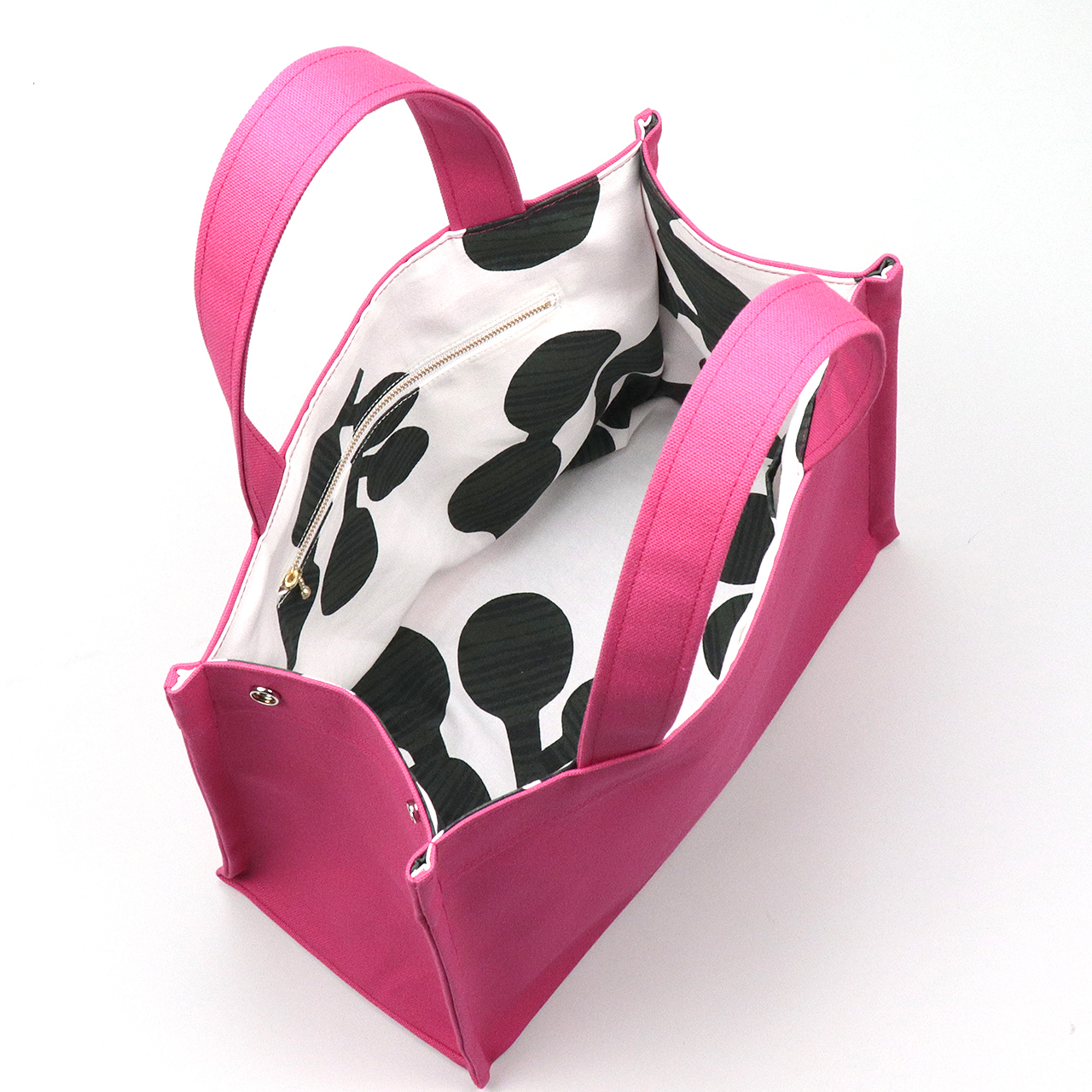 エヴリィトート　EveryTote　北欧生地×倉敷帆布 8号帆布　マジックピンク　オリジナル　ハンドメイド帆布トートバッグ　ハネアント神戸