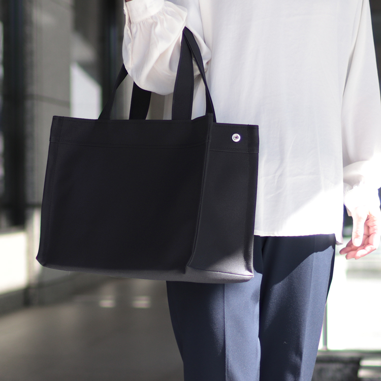 エヴリィトート　EveryTote　北欧生地×倉敷帆布 8号帆布　ブラック　オリジナル　ハンドメイド帆布トートバッグ　ハネアント神戸