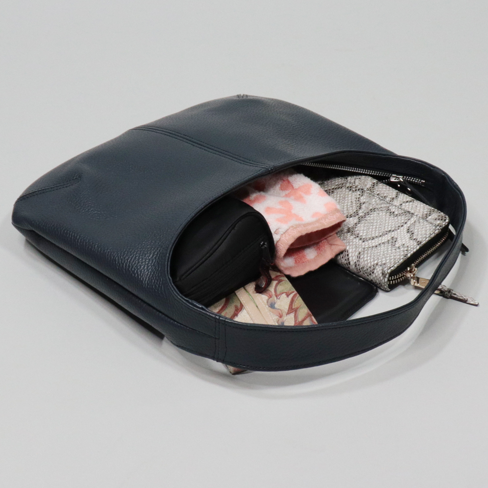 レジーナ　rejina　国産本革　オールレザー　ネイビー　オリジナル　ハンドメイド本革　牛革トートバッグ　ハネアント神戸