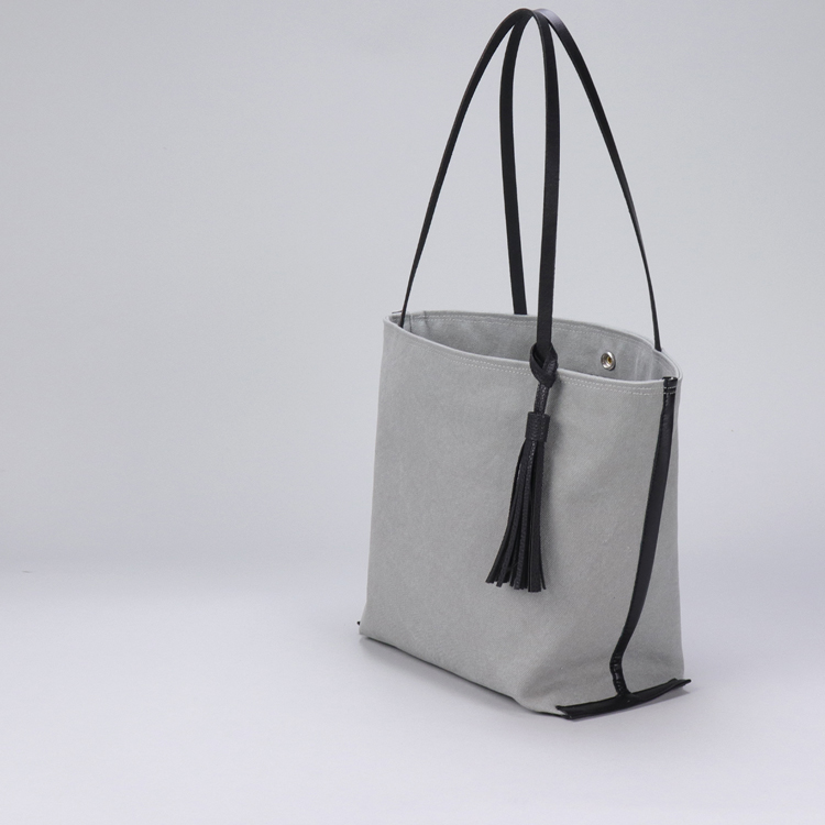フラップトート　flaptote　北欧生地×倉敷帆布バイオウォッシュ 8号帆布　グレー オリジナル　ハンドメイド帆布トートバッグ　ハネアント神戸