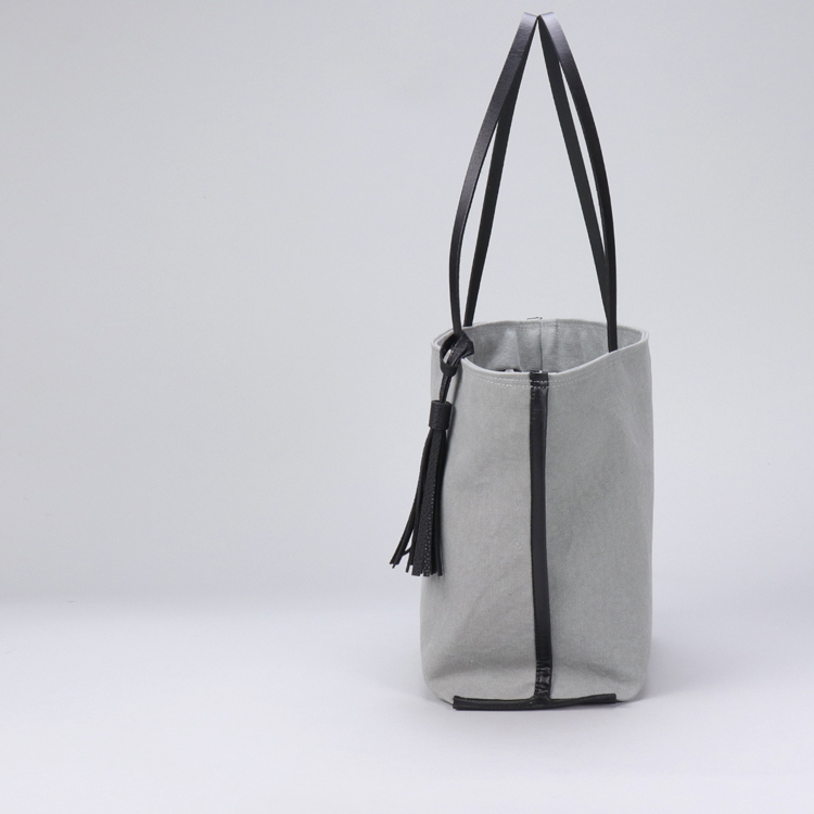 フラップトート　flaptote　北欧生地×倉敷帆布バイオウォッシュ 8号帆布　グレー オリジナル　ハンドメイド帆布トートバッグ　ハネアント神戸