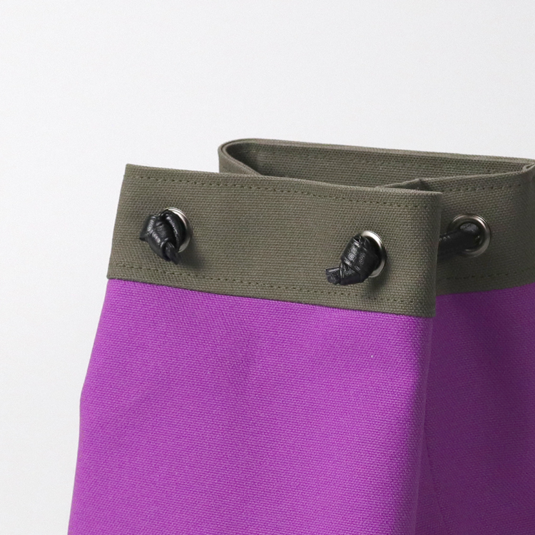 ピクニックショルダー　picnicshoulder　北欧生地×富士金梅 8号帆布　パープル×カーキ　オリジナル　ハンドメイド帆布ポシェット　ハネアント神戸