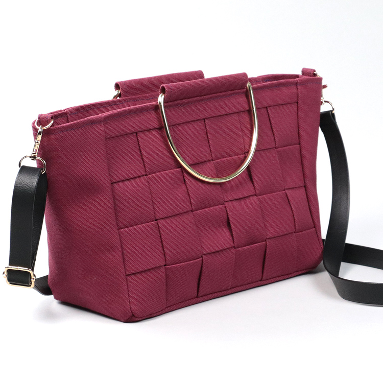 ラティス　北欧生地×富士金梅 8号帆布　ボルドー　オリジナル　ハンドメイド帆布2wayショルダーバッグ　ハネアント神戸