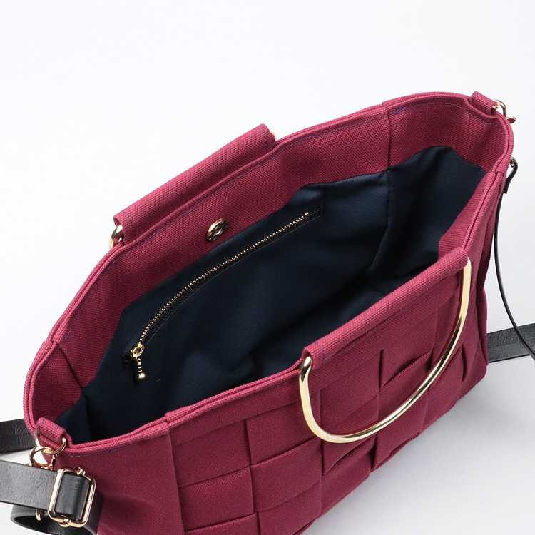 ラティス　北欧生地×富士金梅 8号帆布　ボルドー　オリジナル　ハンドメイド帆布2wayショルダーバッグ　ハネアント神戸