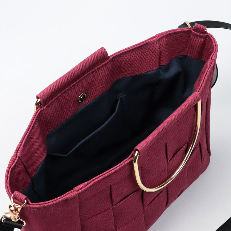 ラティス　北欧生地×富士金梅 8号帆布　ボルドー　オリジナル　ハンドメイド帆布2wayショルダーバッグ　ハネアント神戸