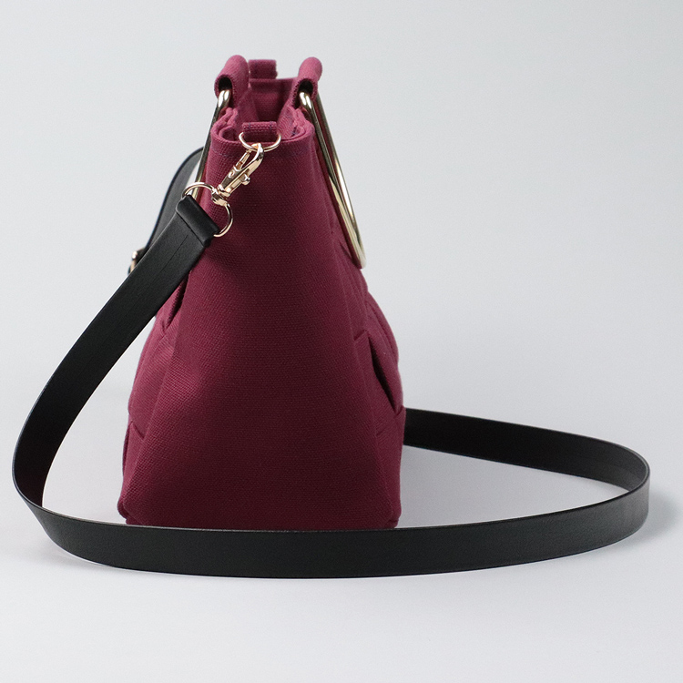 ラティス　北欧生地×富士金梅 8号帆布　ボルドー　オリジナル　ハンドメイド帆布2wayショルダーバッグ　ハネアント神戸