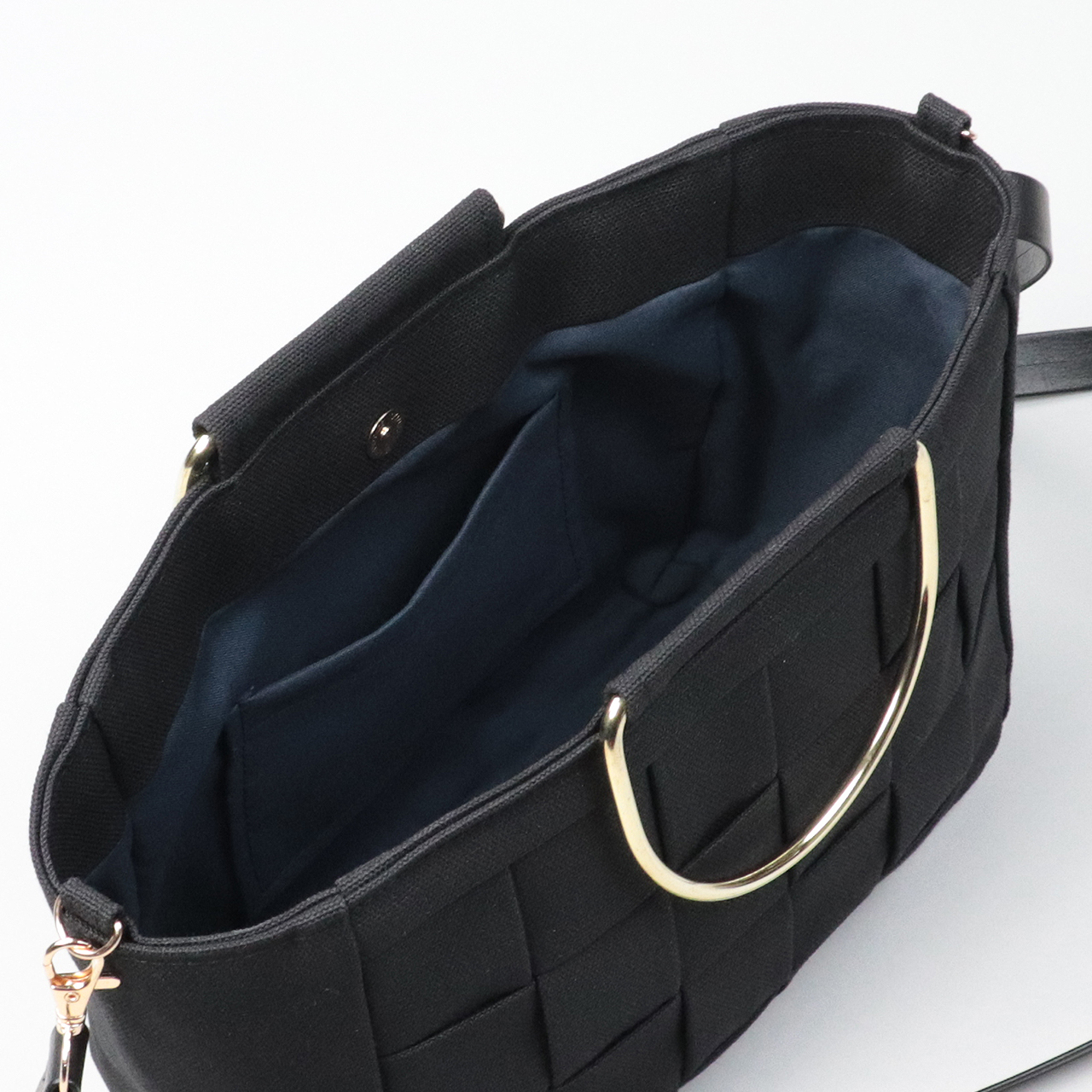 ラティス　北欧生地×富士金梅 8号帆布　ブラック　オリジナル　ハンドメイド帆布2wayショルダーバッグ　ハネアント神戸