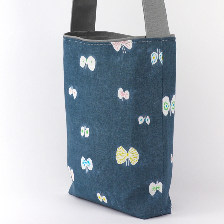 ミナペルホネン　mina perhonen　hana hane×倉敷帆布 8号帆布　リネン　オリジナル　ハンドメイド帆布トートバッグ　ハネアント神戸