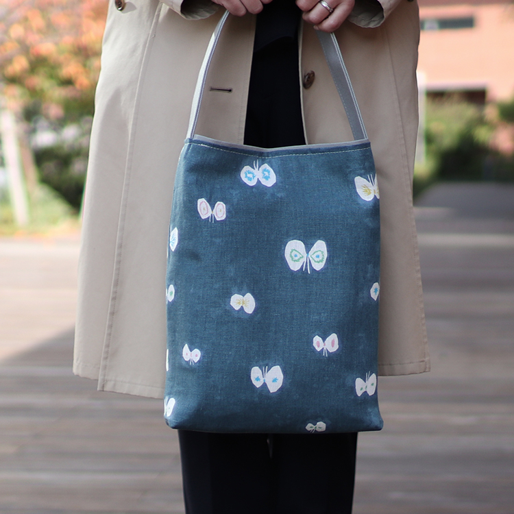 ミナペルホネン　mina perhonen　hana hane×倉敷帆布 8号帆布　リネン　オリジナル　ハンドメイド帆布トートバッグ　ハネアント神戸