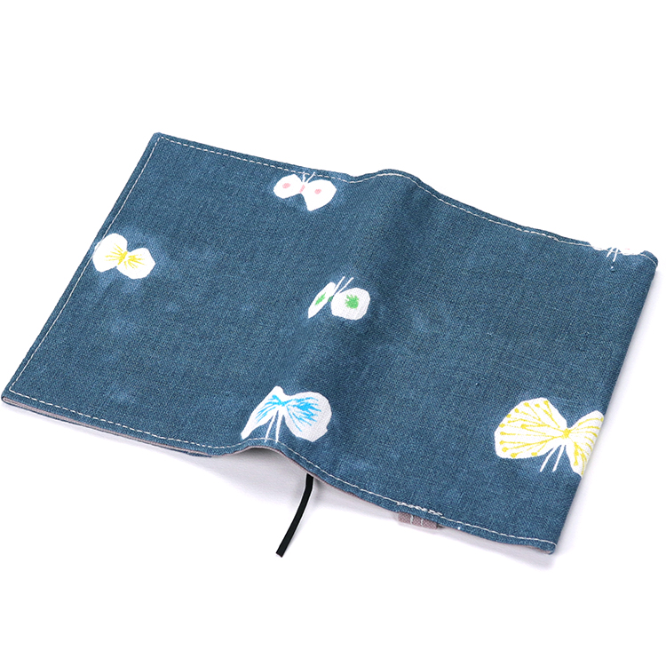 【文庫本】ミナペルホネン×倉敷帆布 ブックカバー ブルー　ハネアント神戸