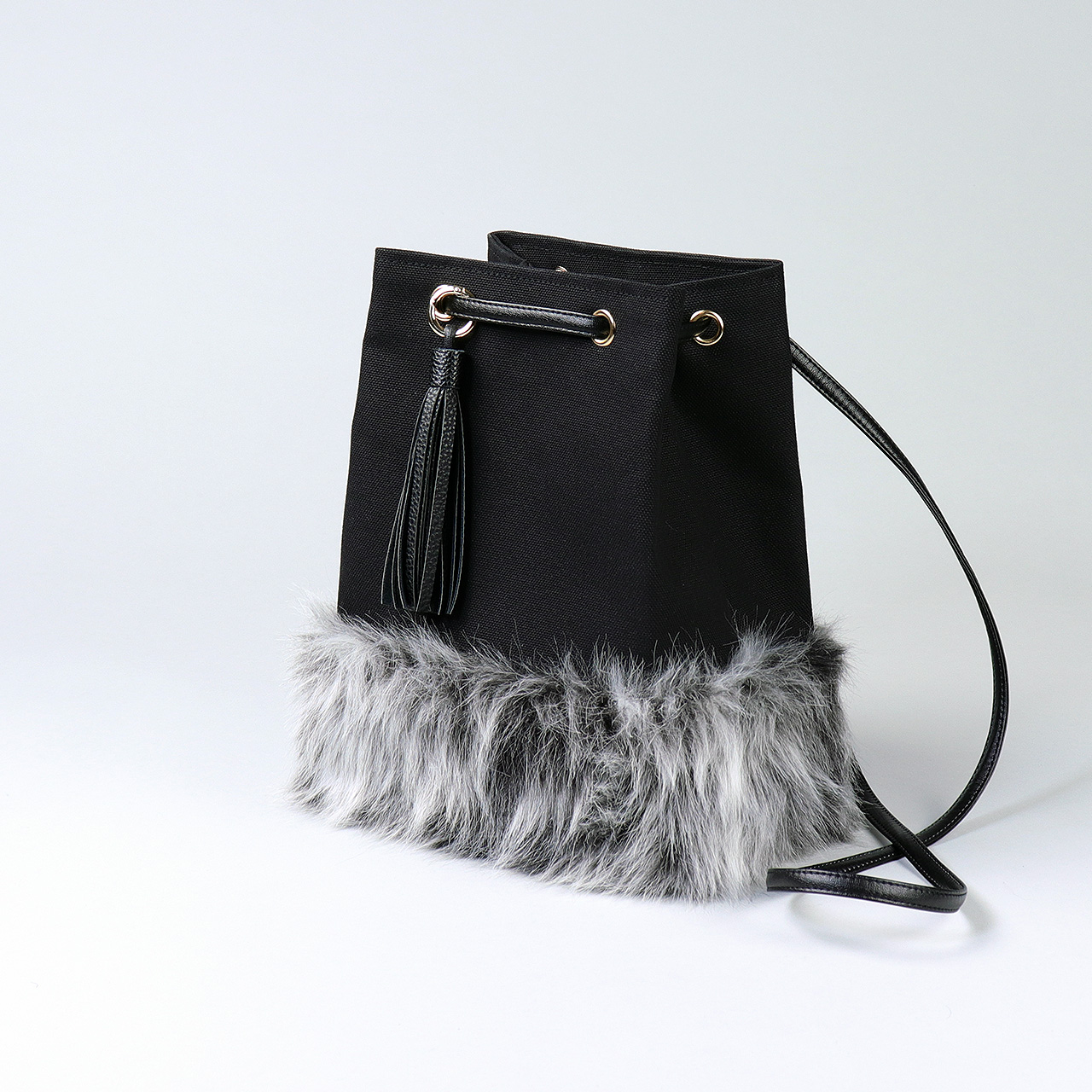 2wayランプリース　Lamplease　エコファー×北欧生地　レッド　オリジナル　ハンドメイド2wayエコファーショルダーバッグ　ハネアント神戸