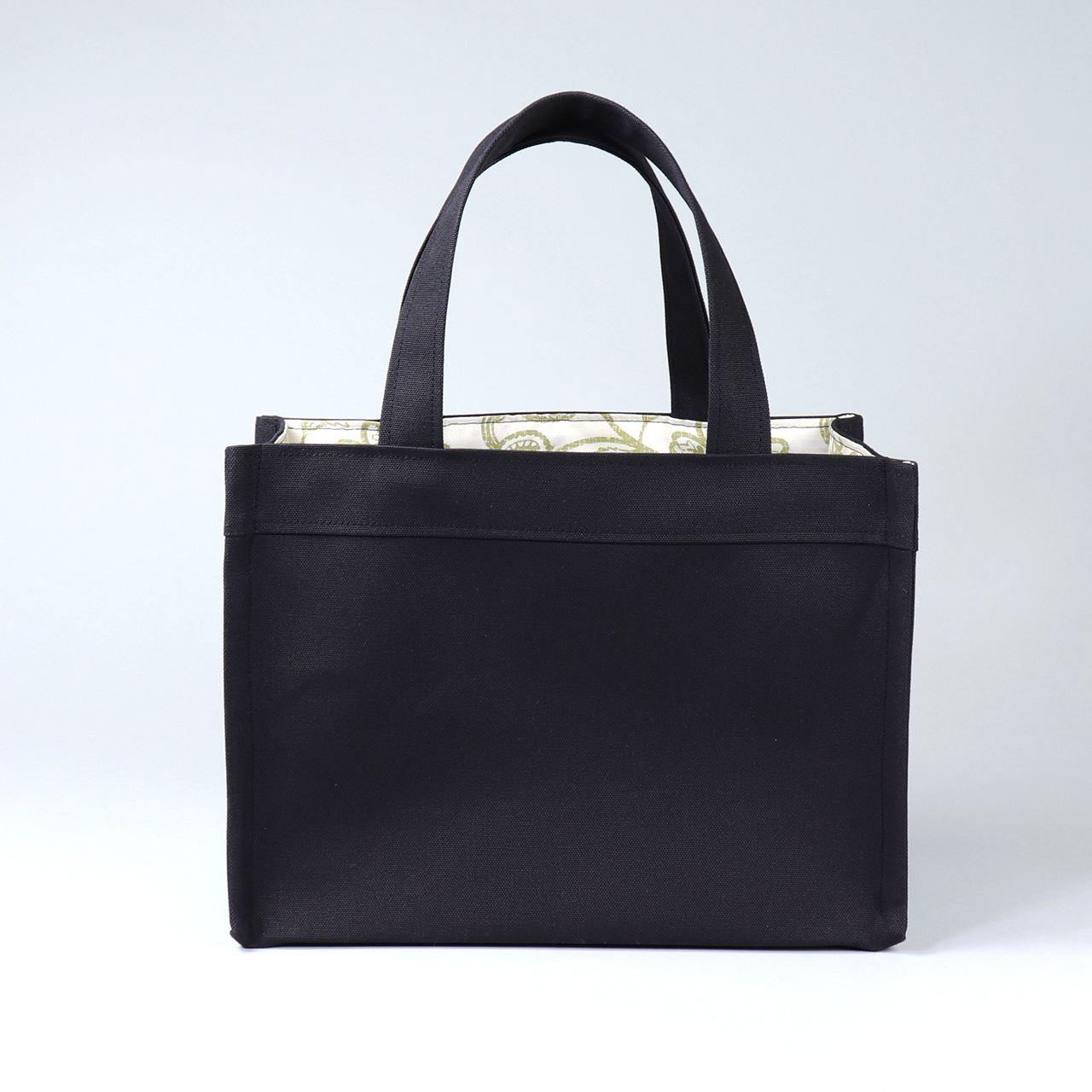 エヴリィトート　EveryTote　北欧生地×倉敷帆布 8号帆布　ブラック　オリジナル　ハンドメイド帆布トートバッグ　ハネアント神戸