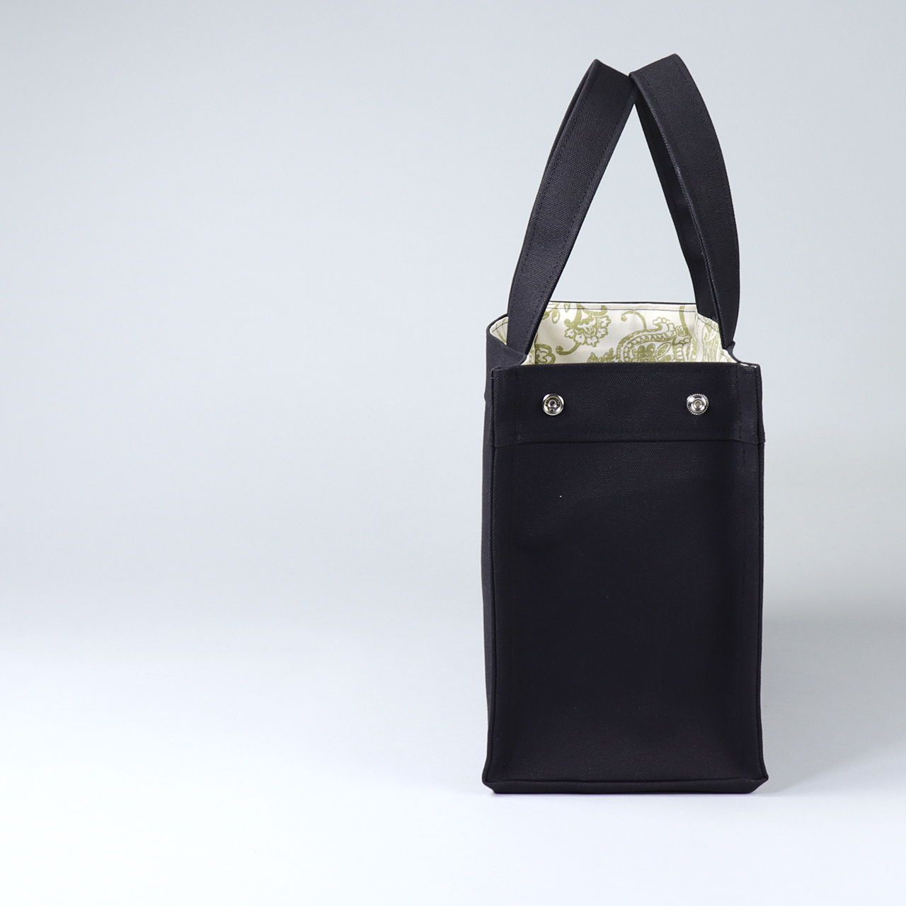 エヴリィトート　EveryTote　北欧生地×倉敷帆布 8号帆布　ブラック　オリジナル　ハンドメイド帆布トートバッグ　ハネアント神戸