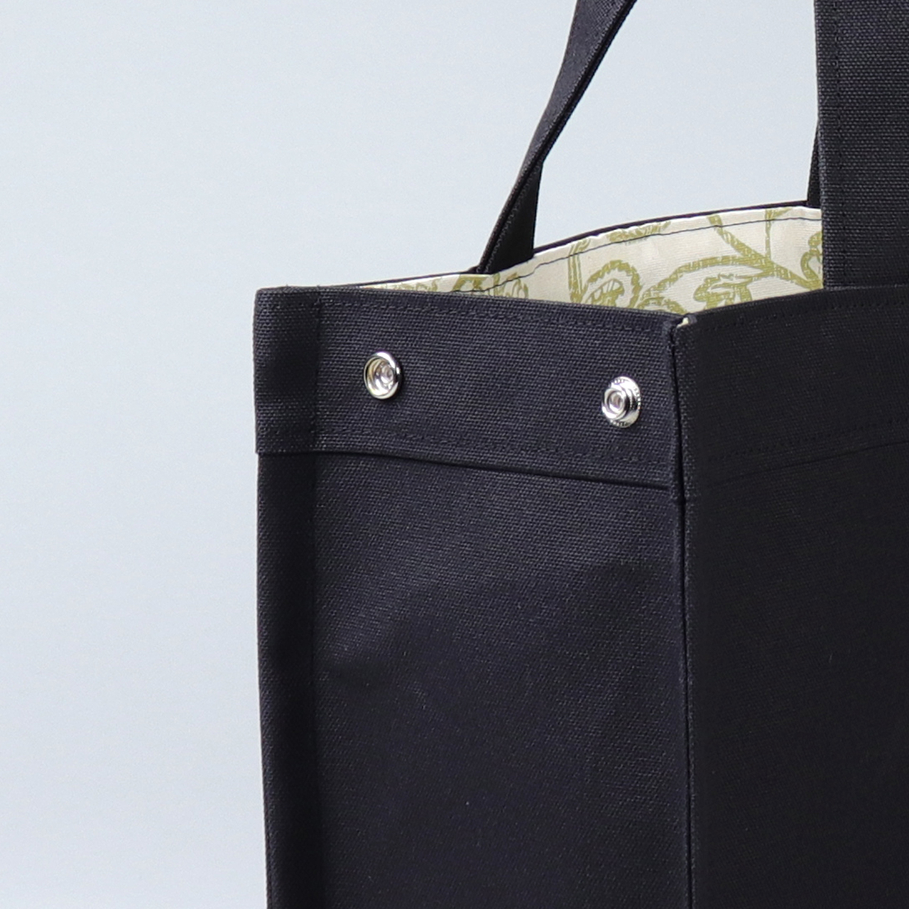 エヴリィトート　EveryTote　北欧生地×倉敷帆布 8号帆布　ブラック　オリジナル　ハンドメイド帆布トートバッグ　ハネアント神戸