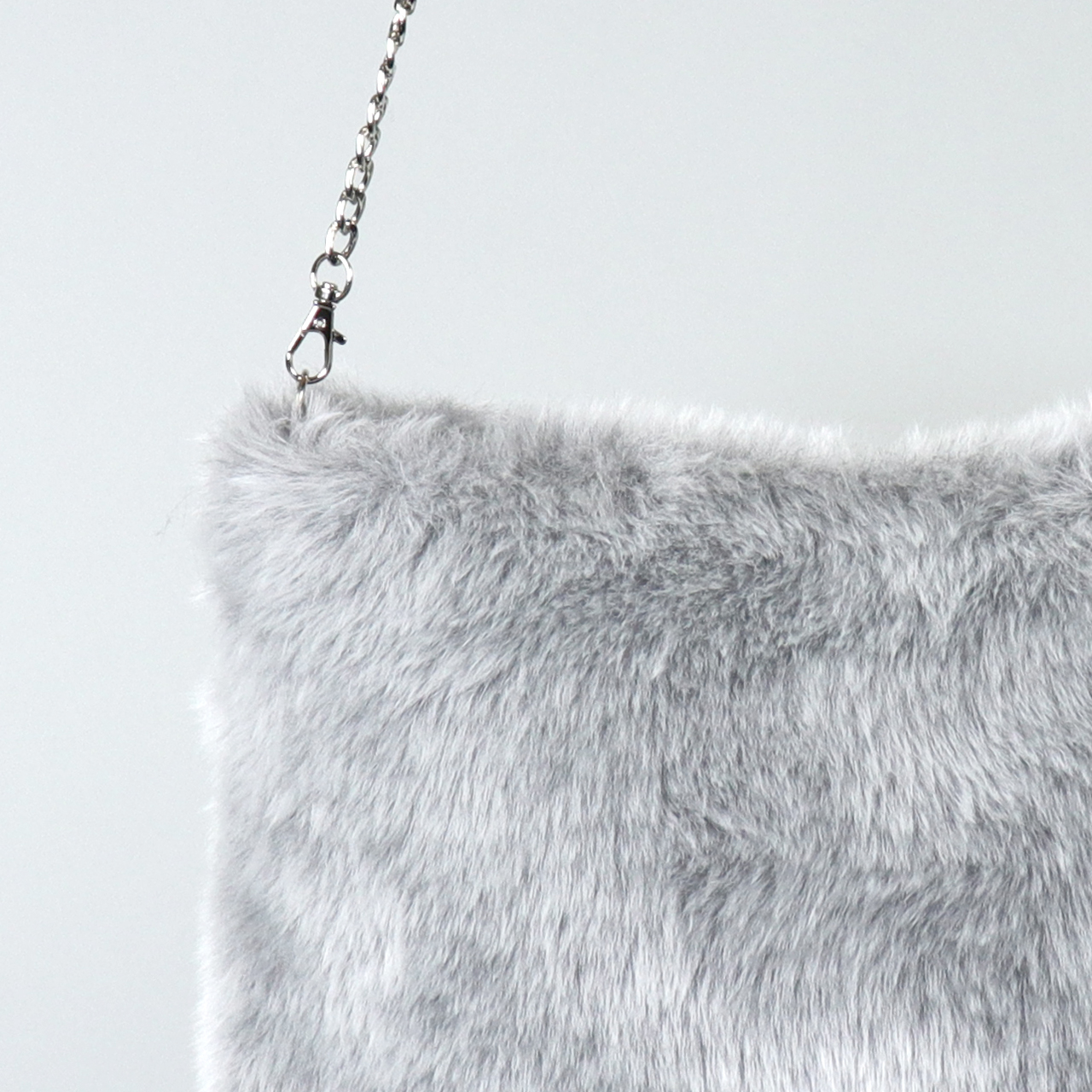 ドゥドゥ　DoDo　エコファー×北欧生地　シルバーグレー　オリジナル　ハンドメイド3wayエコファーショルダーバッグ　ハネアント神戸